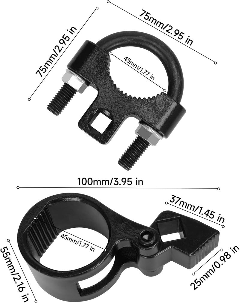 YZMLOL Inner Tie Rod Removal Tool,27-44mm Tie Rod End Hex Wrench Tool with 1/2" Drive and 3/8'' Low-Profile Inner Tie Rod U-Wrench Tool for Most Vehicles Inner Tie Rod Removal and Installation. - Image 4
